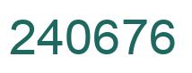 Number 240676 green image