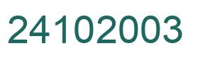 Number 24102003 green image