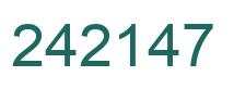 Number 242147 green image