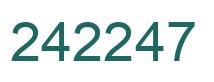 Number 242247 green image