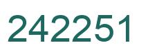 Number 242251 green image