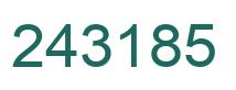 Number 243185 green image