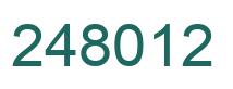 Number 248012 green image