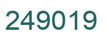 Number 249019 green image