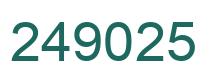 Number 249025 green image