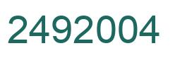 Number 2492004 green image