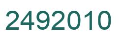 Number 2492010 green image