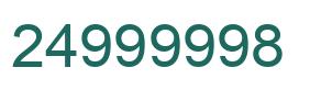 Number 24999998 green image