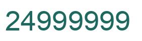 Number 24999999 green image