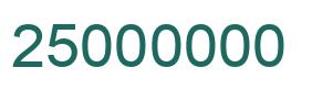 Number 25000000 green image