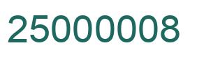 Number 25000008 green image