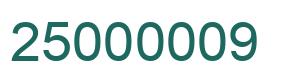 Number 25000009 green image