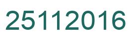 Number 25112016 green image