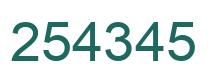 Number 254345 green image
