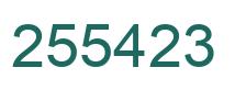 Number 255423 green image