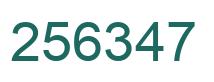 Number 256347 green image