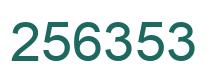 Number 256353 green image