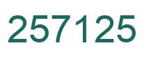 Number 257125 green image