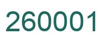 Number 260001 green image