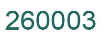 Number 260003 green image