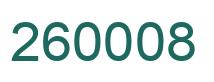 Number 260008 green image