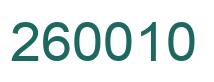 Number 260010 green image