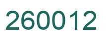 Number 260012 green image