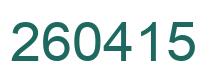Number 260415 green image