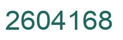 Number 2604168 green image