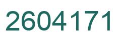 Number 2604171 green image