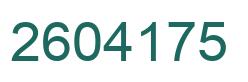 Number 2604175 green image