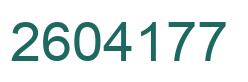 Number 2604177 green image