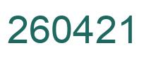 Number 260421 green image
