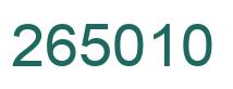 Number 265010 green image
