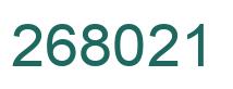 Number 268021 green image