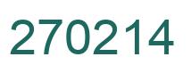 Number 270214 green image