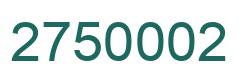 Number 2750002 green image