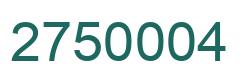 Number 2750004 green image