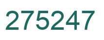 Number 275247 green image