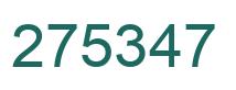 Number 275347 green image