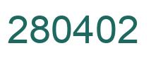 Number 280402 green image