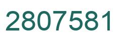 Number 2807581 green image