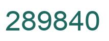 Number 289840 green image