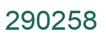 Number 290258 green image