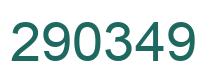 Number 290349 green image