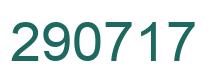 Number 290717 green image