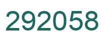 Number 292058 green image