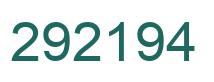 Number 292194 green image