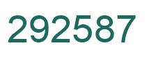Number 292587 green image