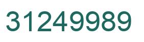 Number 31249989 green image